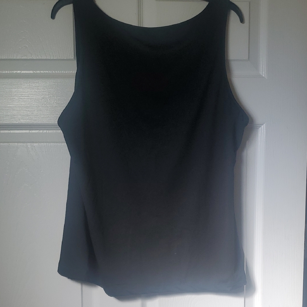 Black Sleeveless Scoop Neck Tank Top 3XL - Picture 4 of 5